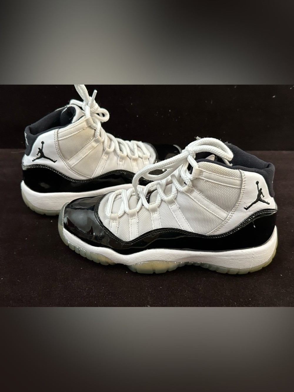 Jordan Kids White and Black Retro High-Top Sneakers with COA